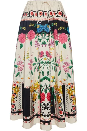 La DoubleJ Piazza Placée-print midi skirt