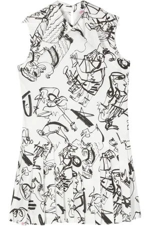 Charles Jeffrey Loverboy Abstract-print pleated mini dress