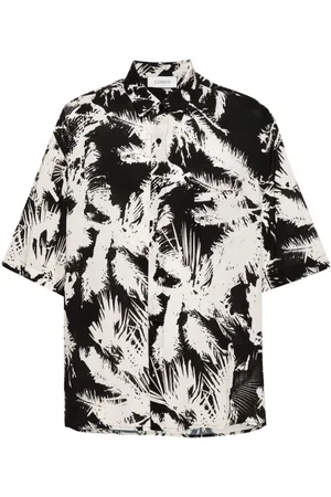 LANEUS Abstract-print bowling shirt