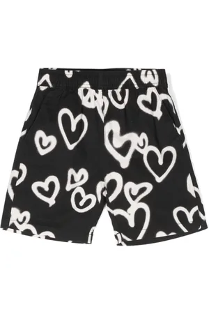 Molo Heart-print twill shorts