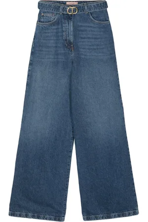 Twin-Set Belted wide-leg jeans