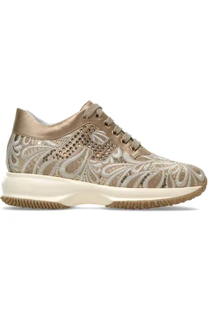 Hogan Interactive floral-embroidered sneakers
