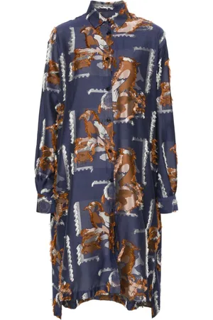 HENRIK VIBSKOV Tape bird-pattern midi dress