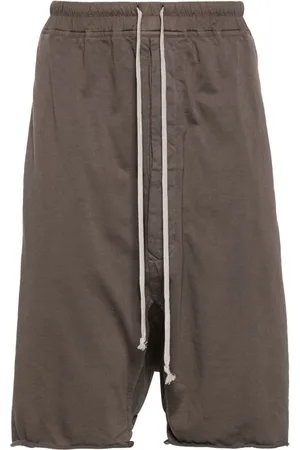 Rick Owens Drop-crotch cotton track shorts
