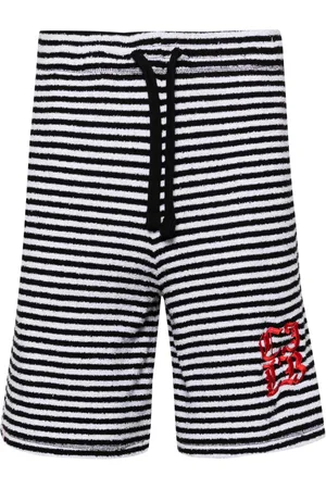 Charles Jeffrey Loverboy Striped towelling shorts