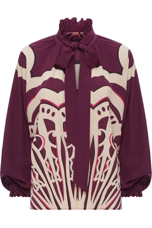 La DoubleJ Cerere geometric-print silk blouse