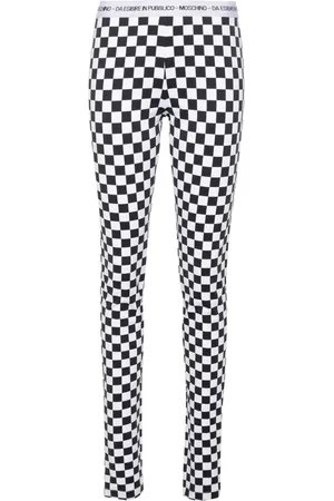 Moschino Checkerboard-print flared trousers