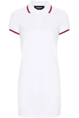 Dsquared2 Stripe-trim cotton polo dress