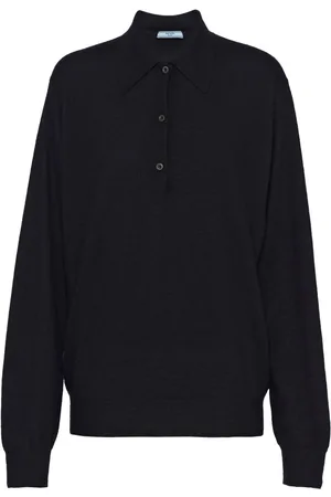 Prada Long-sleeve cashmere polo shirt