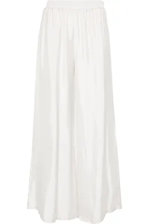 Fabiana Filippi Elasticated-waist satin palazzo trousers