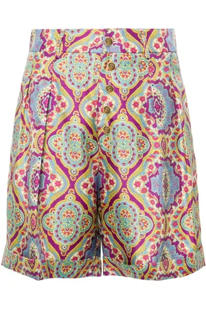 Etro Paisley-print silk shorts