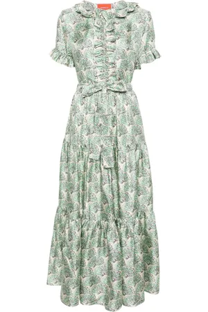 La DoubleJ Fan-print maxi dress