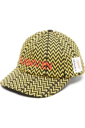 Lanvin Logo-embroidered chevron-woven cap