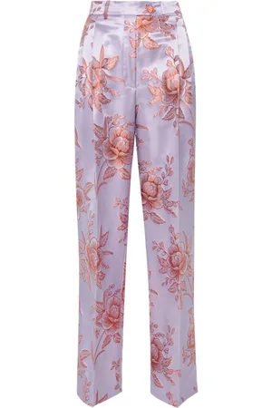 Etro Floral-jacquard satin trousers