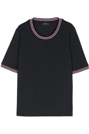 FAY Striped-trim T-shirt