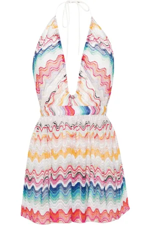 Missoni Zigzag-woven open-back playsuit