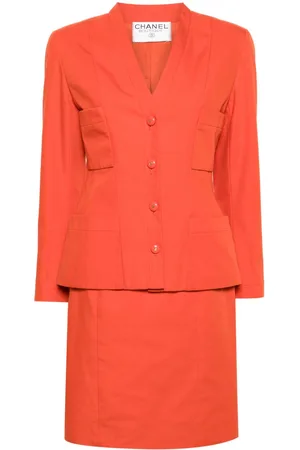 CHANEL 1990s canvas skirt suit