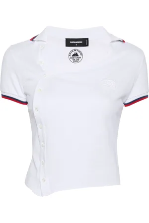 Dsquared2 Logo-patch asymmetric polo shirt