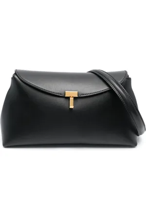Totême T-Lock leather clutch bag
