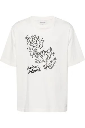 Maison Kitsuné Dragon-print cotton T-shirt