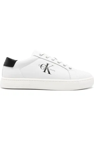 Calvin Klein Logo-embossed leather sneakers
