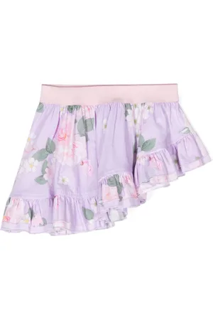 MONNALISA Floral-print asymmetric skirt