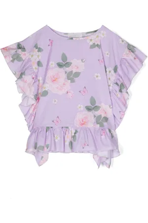 MONNALISA Floral-print ruffled blouse