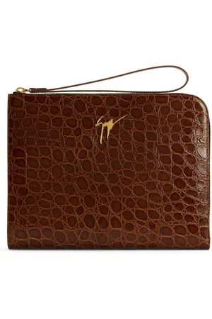 Giuseppe Zanotti Fabian crocodile-embossed leather pouch