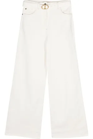 Twin-Set Mid-rise wide-leg jeans