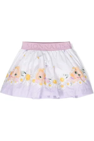 MONNALISA Logo-waistband cotton skirt