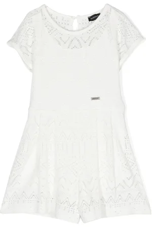 MONNALISA Short-sleeved lace jumpsuit