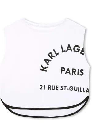 Karl Lagerfeld Logo-print organic-cotton top