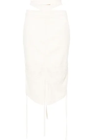 ANDREADAMO Double-belt stretch-cotton midi skirt
