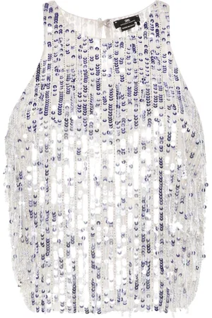 Elisabetta Franchi Sequined tulle top