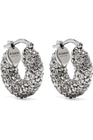 Jil Sander Crystal-embellished hoop earrings