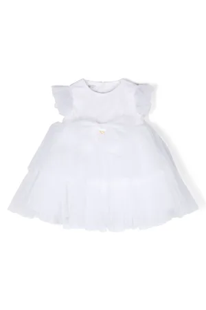 Le Bebé Enfant Tulle-overlay tiered dress