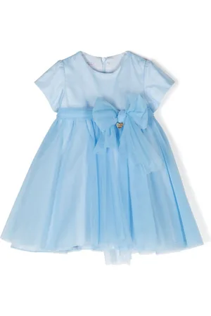 Le Bebé Enfant Bow-embellished tulle dress