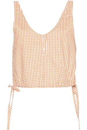 FORTE FORTE Checked cropped top