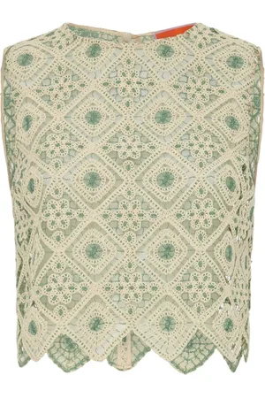 La DoubleJ Aria macramé cropped blouse