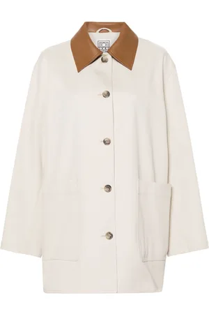 Totême Contrasting-collar twill shirt jacket