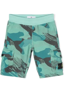 Stone Island Compass-badge cotton shorts