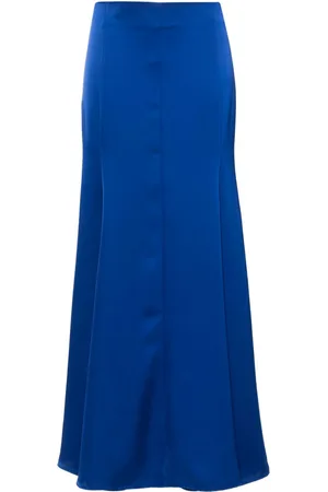 Serafini Satin maxi flared skirt