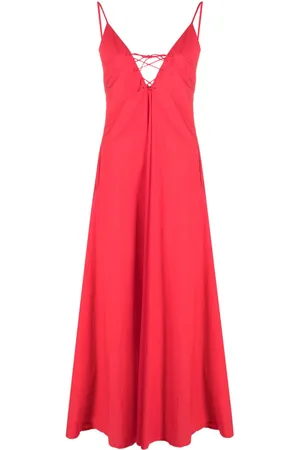 FORTE FORTE Lace-up A-line maxi dress