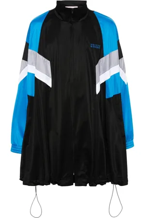 MARTINE ROSE Logo-embroidered colourblock coat