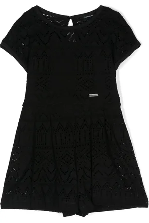 MONNALISA Short-sleeved lace jumpsuit