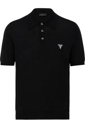 Prada Logo-embroidered wool polo shirt