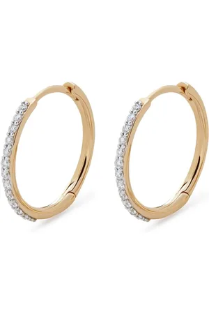 Monica Vinader 14kt yellow diamond hoop earrings