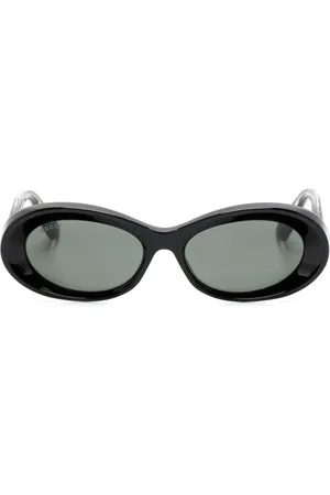 Gucci Logo-debossed oval-frame sunglasses