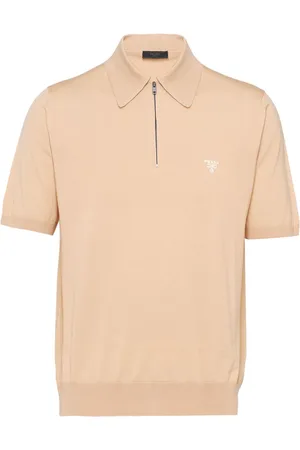 Prada Logo-embroidered wool polo shirt