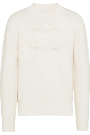 Prada Logo-embroidered wool-cashmere jumper